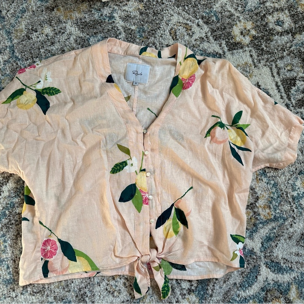 Rails Light Pink Floral Button-Down Shirt